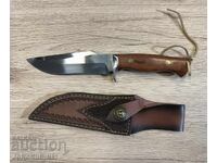 CUȚIT DE VÂNĂTOARE cu teacă din piele