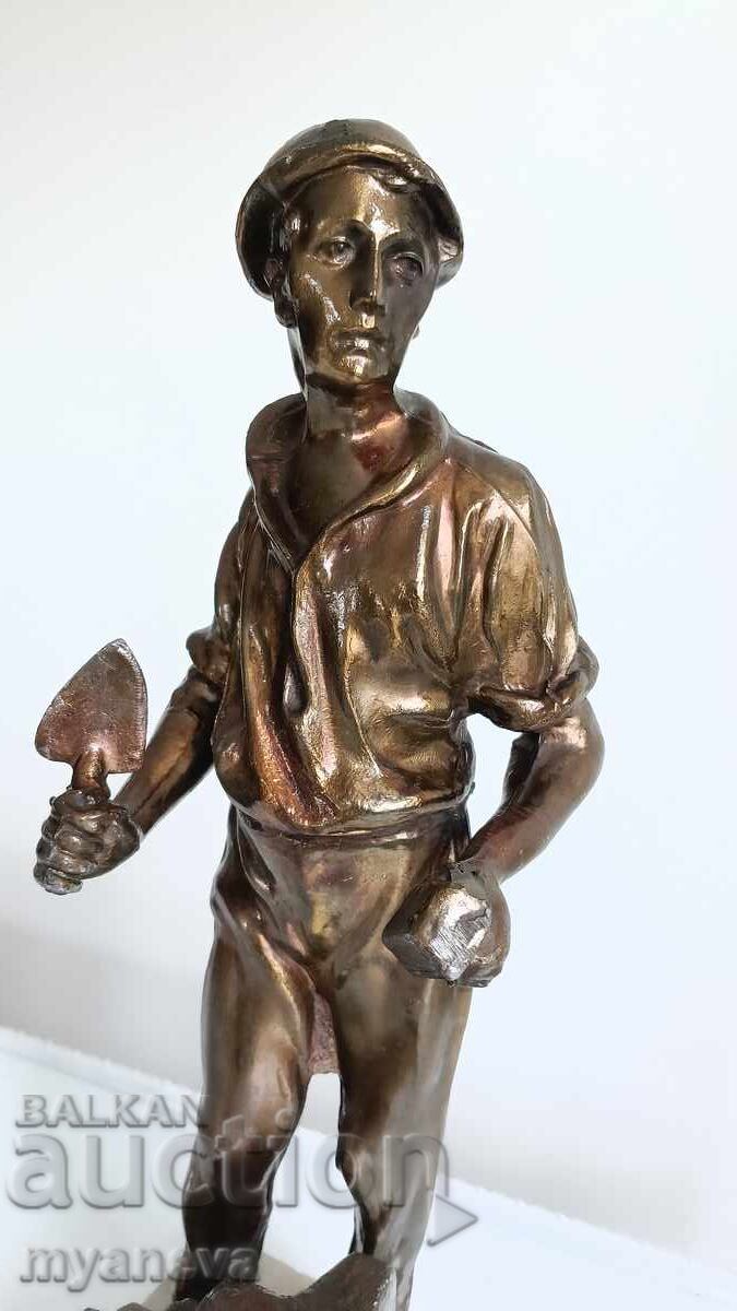 "Colhoznic", statuetă veche din bronz din URSS