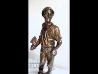 "Colhoznic", statuetă veche din bronz din URSS