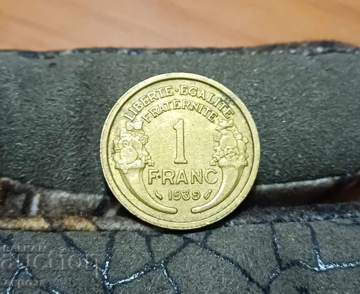 1 franc France 1938 brilliant uncirculated