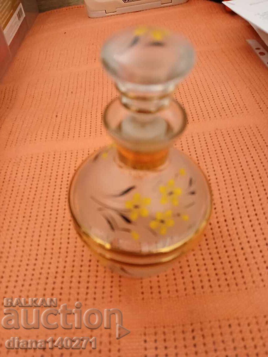 Όμορφο γυάλινο μπουκάλι, όμορφα ζωγραφισμένο, περίπου 16 εκ με τιμή € 3.00 | 5.87 BGN