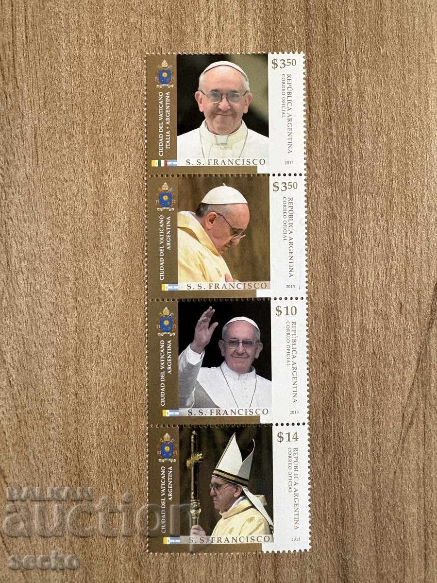 Argentina - Papa Francisc - emisiune comună cu.. (2013) MNH