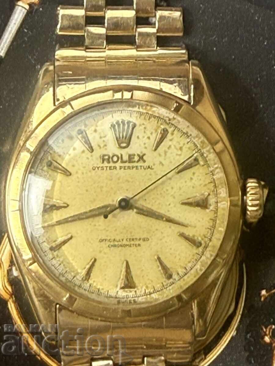 Rolex 18k gold case, 9k gold bracelet