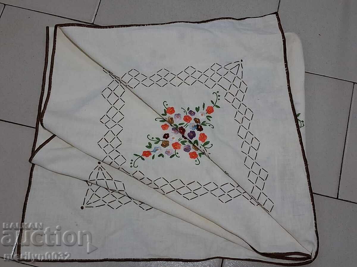 Παλιό κεντημένο τραπεζομάντιλο milo Βουλγαρικό κεντητικό χαλί - 7