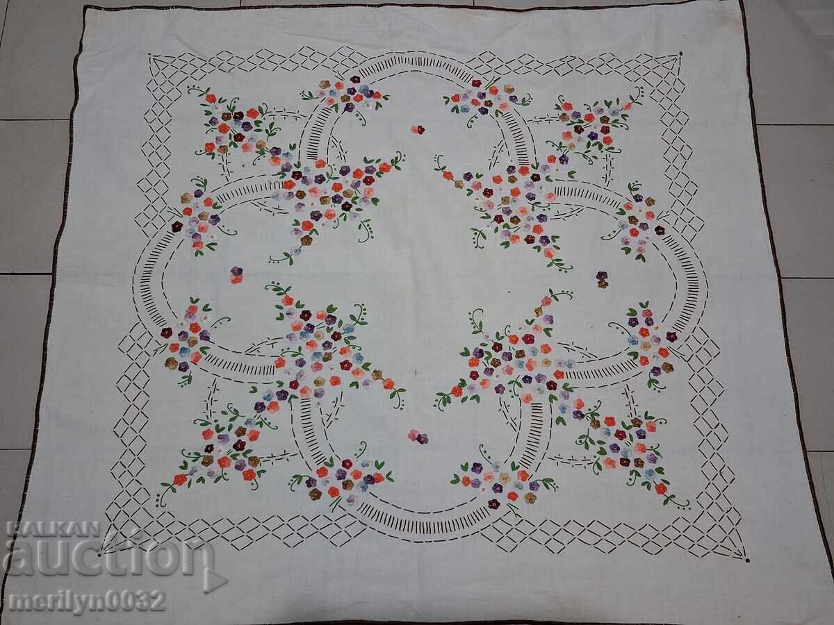 Παλιό κεντημένο τραπεζομάντιλο milo Βουλγαρικό κεντητικό χαλί