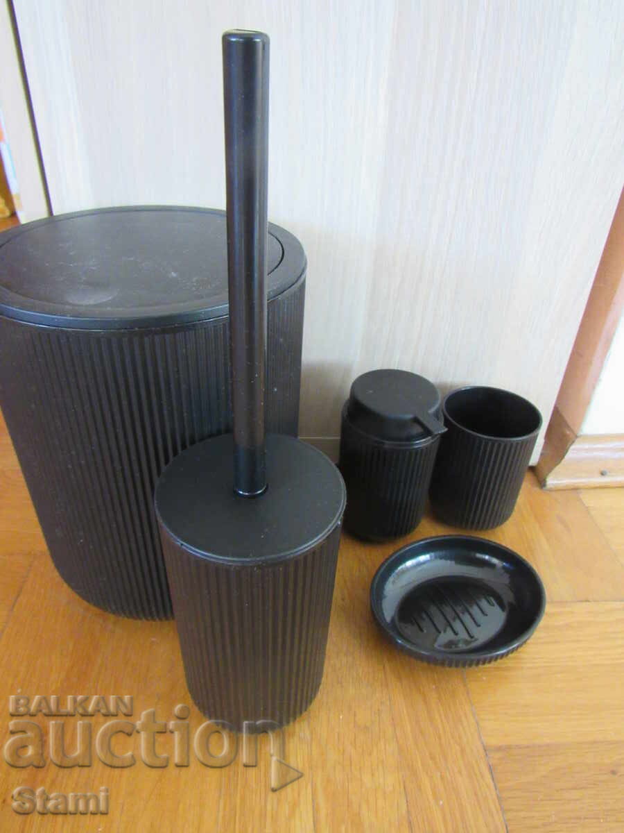 Licitație Set de baie din 5 piese, negru