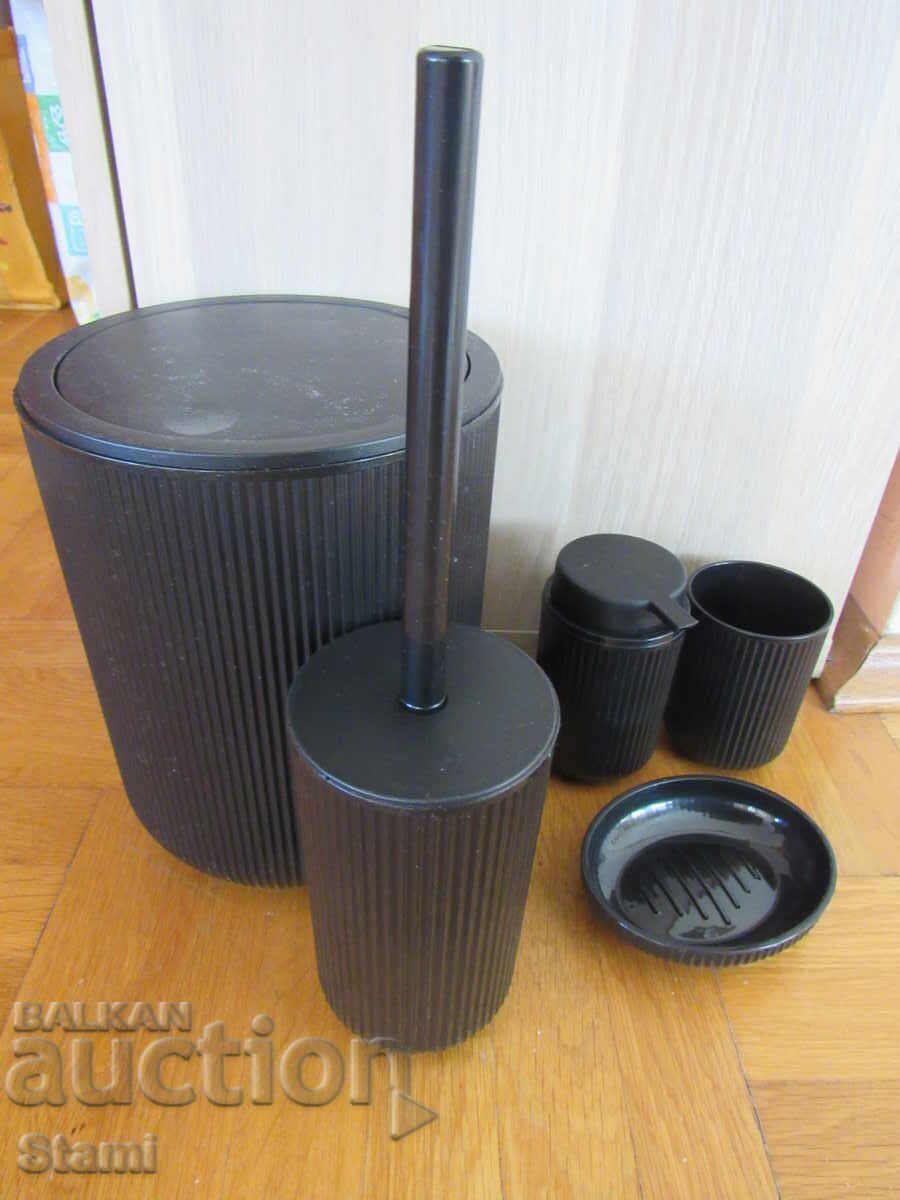 5-piece bathroom set, black - 5 5-piece bathroom set, black - 5