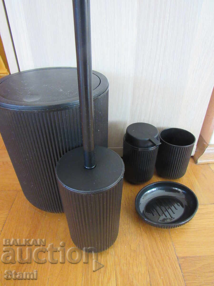 5-piece bathroom set, black 5-piece bathroom set, black