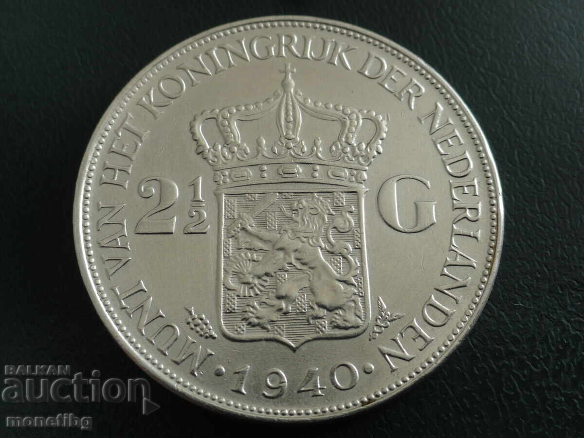 Țările de Jos 1940 - 2,5 guldeni (R) Ag - 6