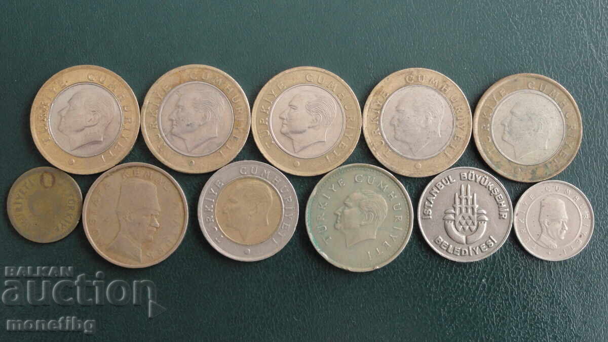 Licitație Turcia - Monede (10 bucăți) + jeton