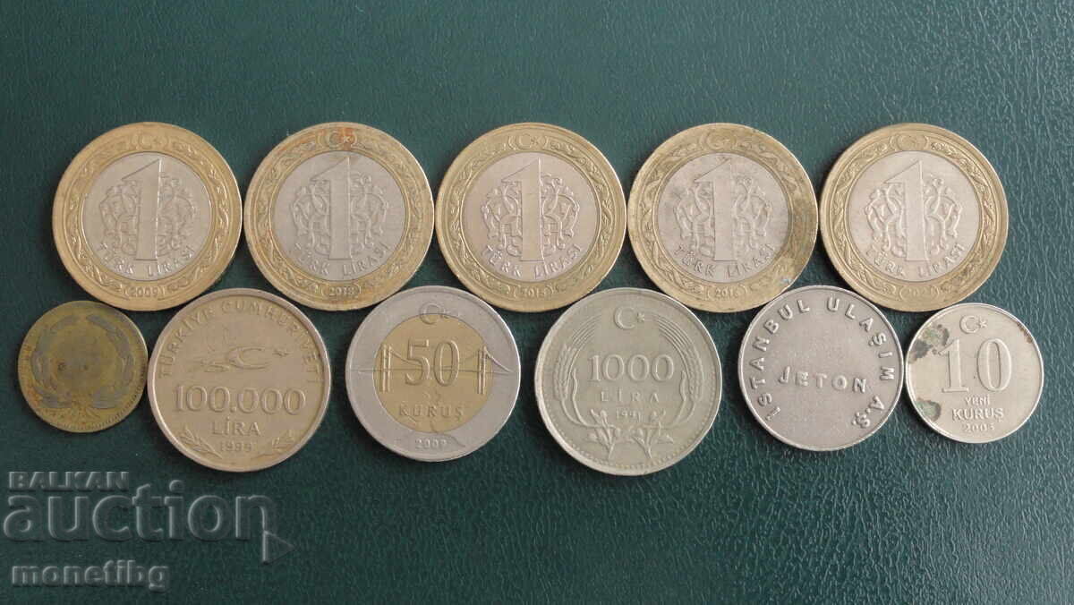 Livrarea Turcia - Monede (10 bucăți) + jeton