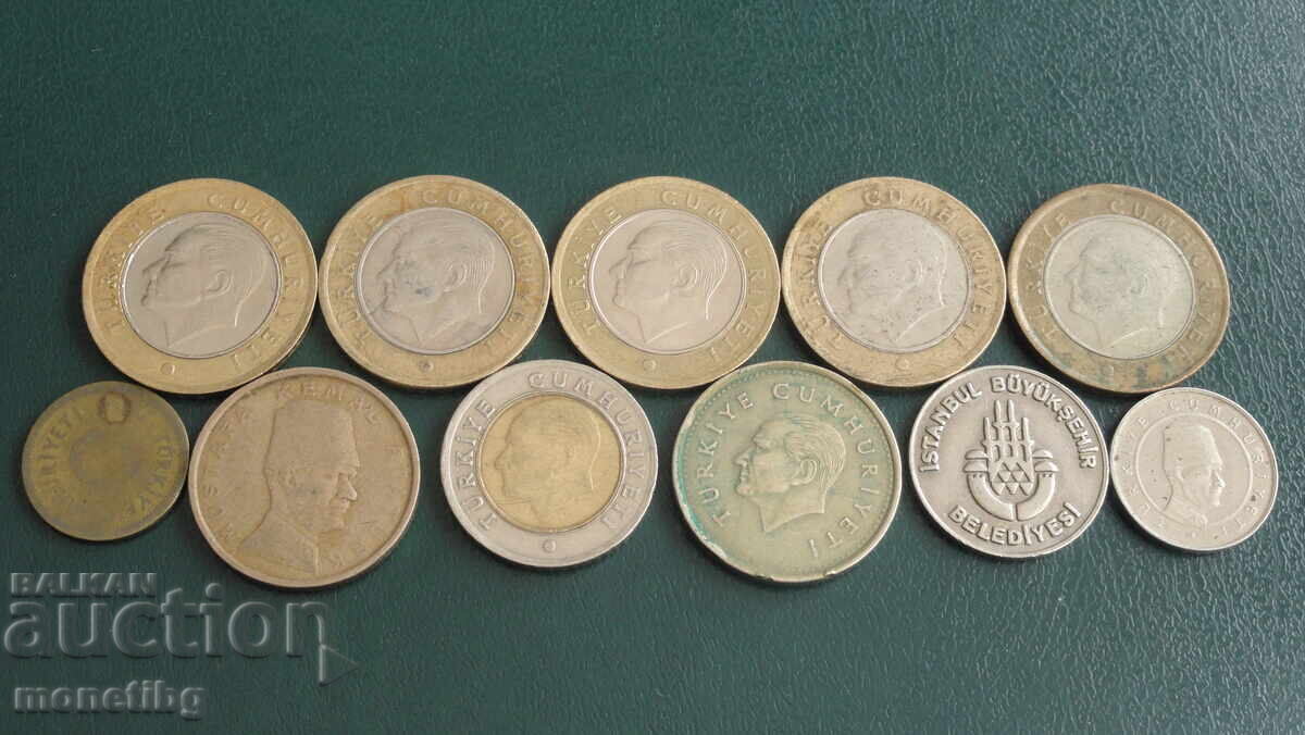 Turcia - Monede (10 bucăți) + jeton - 5