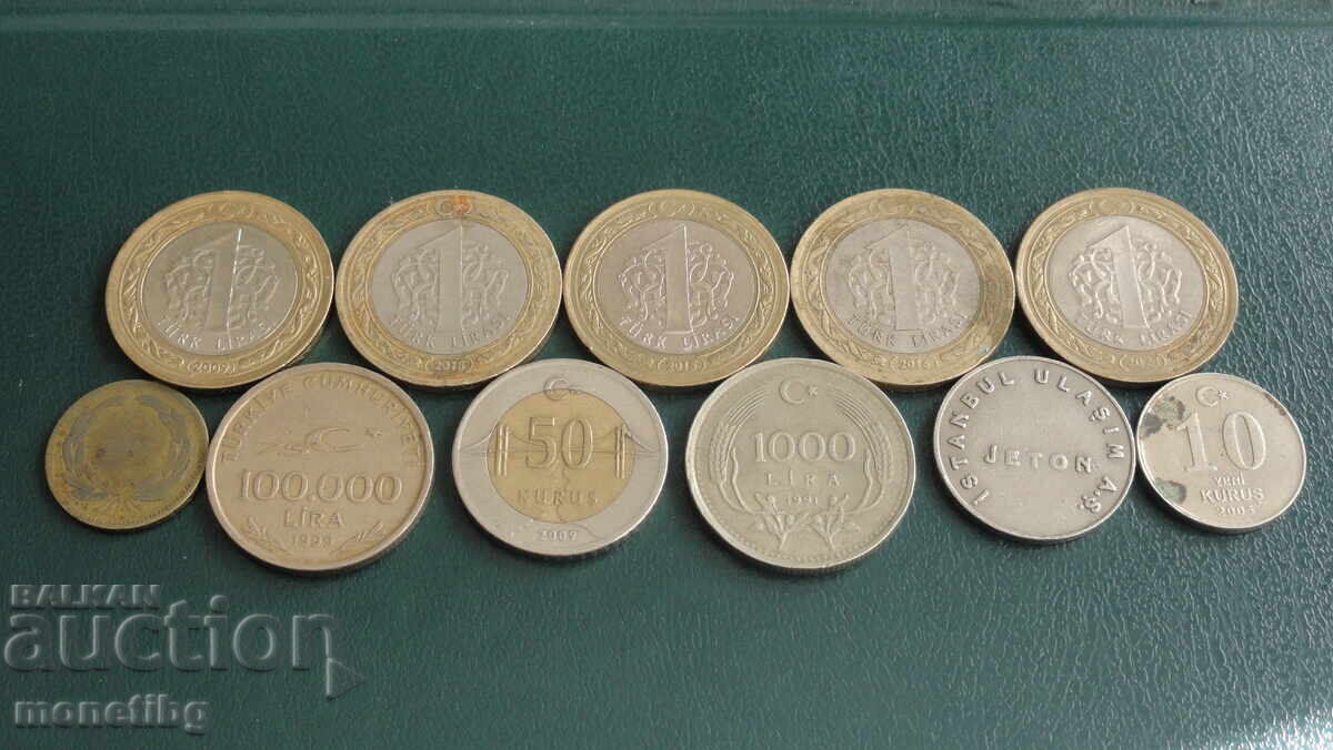 Turcia - Monede (10 bucăți) + jeton - 6
