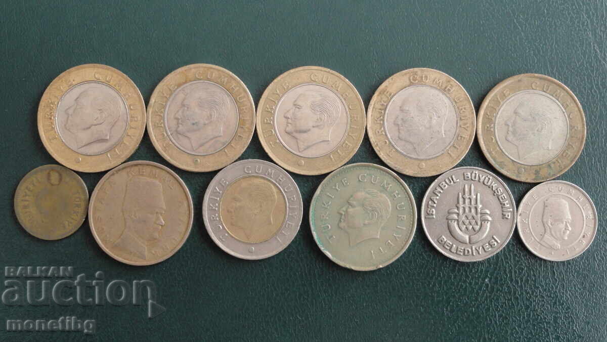 Turcia - Monede (10 bucăți) + jeton