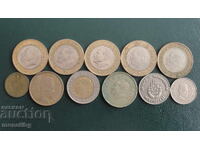 Турция - Монети (10 броя) + жетон