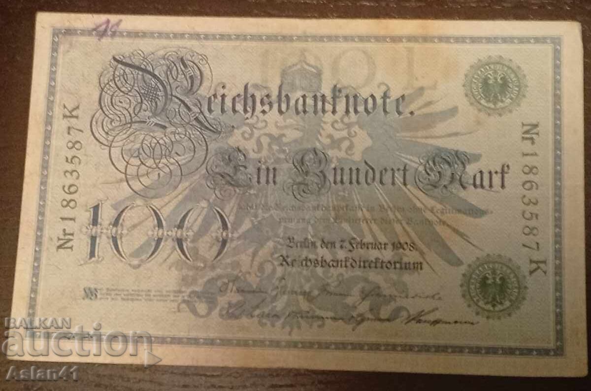 1908 100 marki Germanska imperiya bez tsena