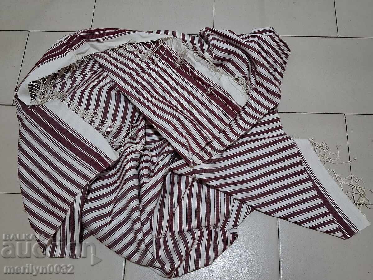 Old woven tablecloth from a Bulgarian dowry bed sheet - 6