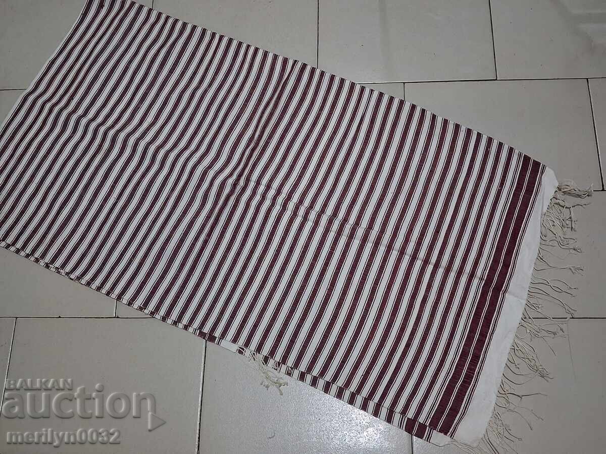 Old woven tablecloth from a Bulgarian dowry bed sheet