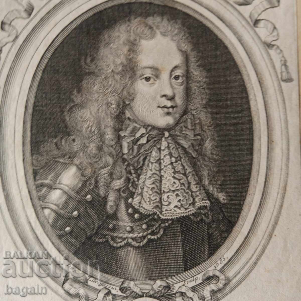 Δελφίνος της Γαλλίας. Παλαιά χαλκογραφία