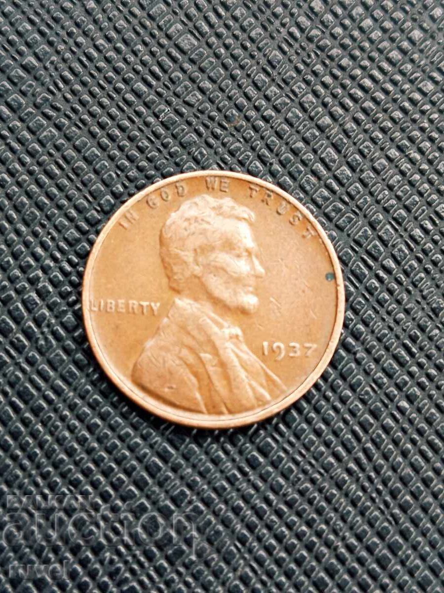 САЩ 1 цент, 1937 г.