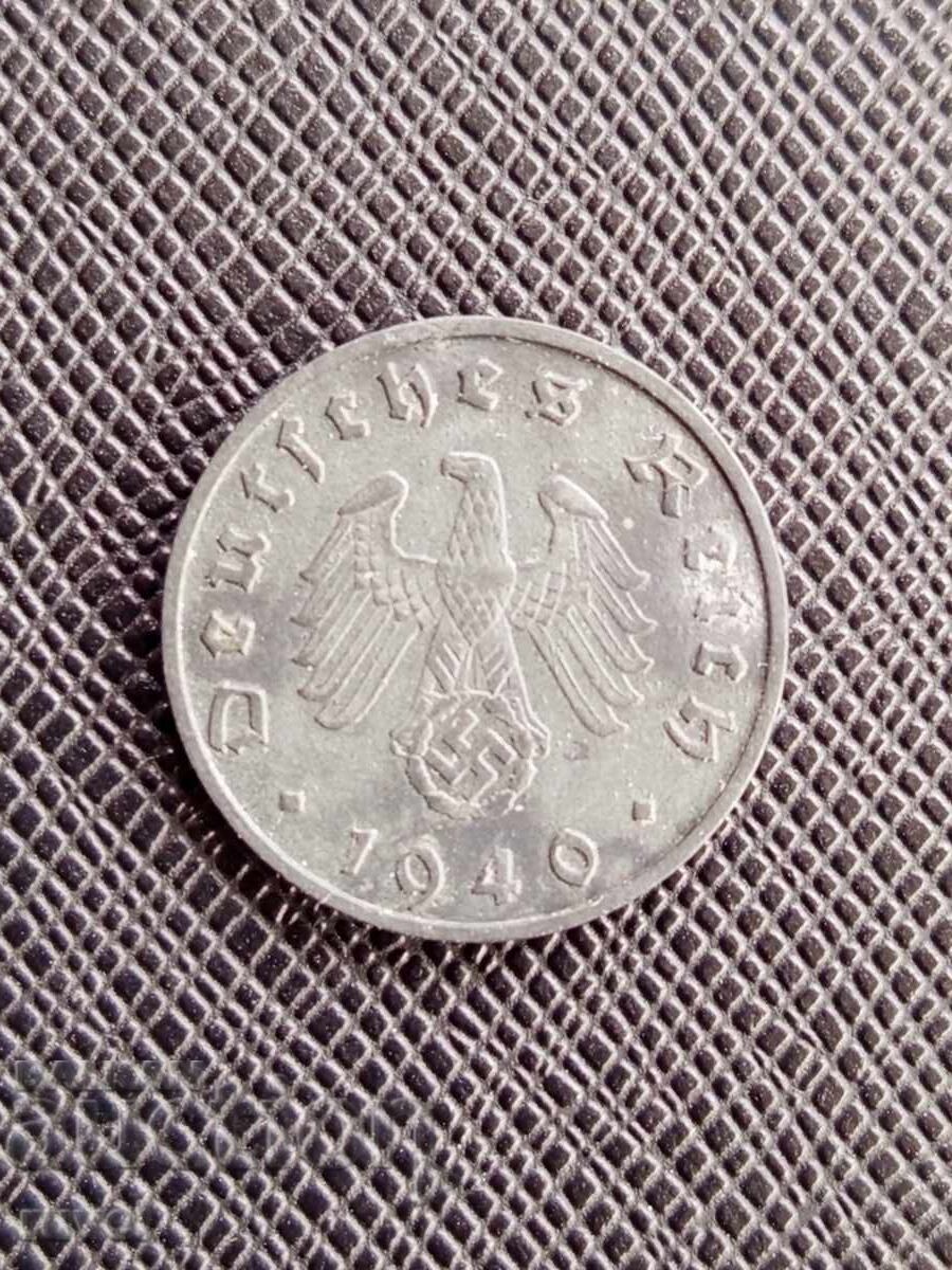 Германия 10 пфенига, 1940 г. с цена € 1.80 | 3.52 лв.