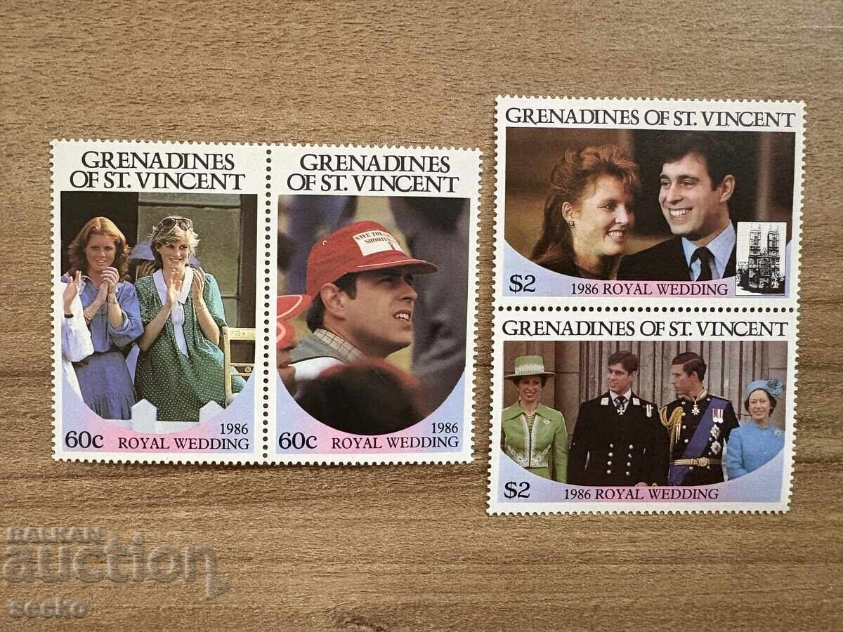 Γρεναδίνες από τον Άγιο Βικέντιο - Βασιλικός Γάμος (1986) MNH