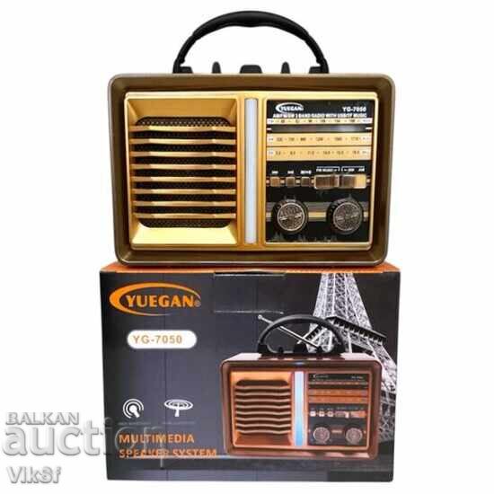 Radio retro YUEGAN YG 7050 - FM, AM și SW+USB și TF