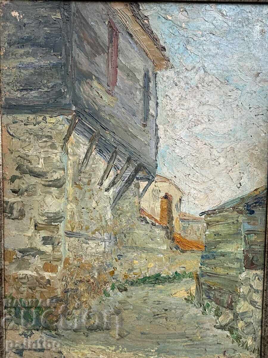 Майсторска стара българска картина, монограм 1967-а. с цена € 10.00 | 19.56 лв.