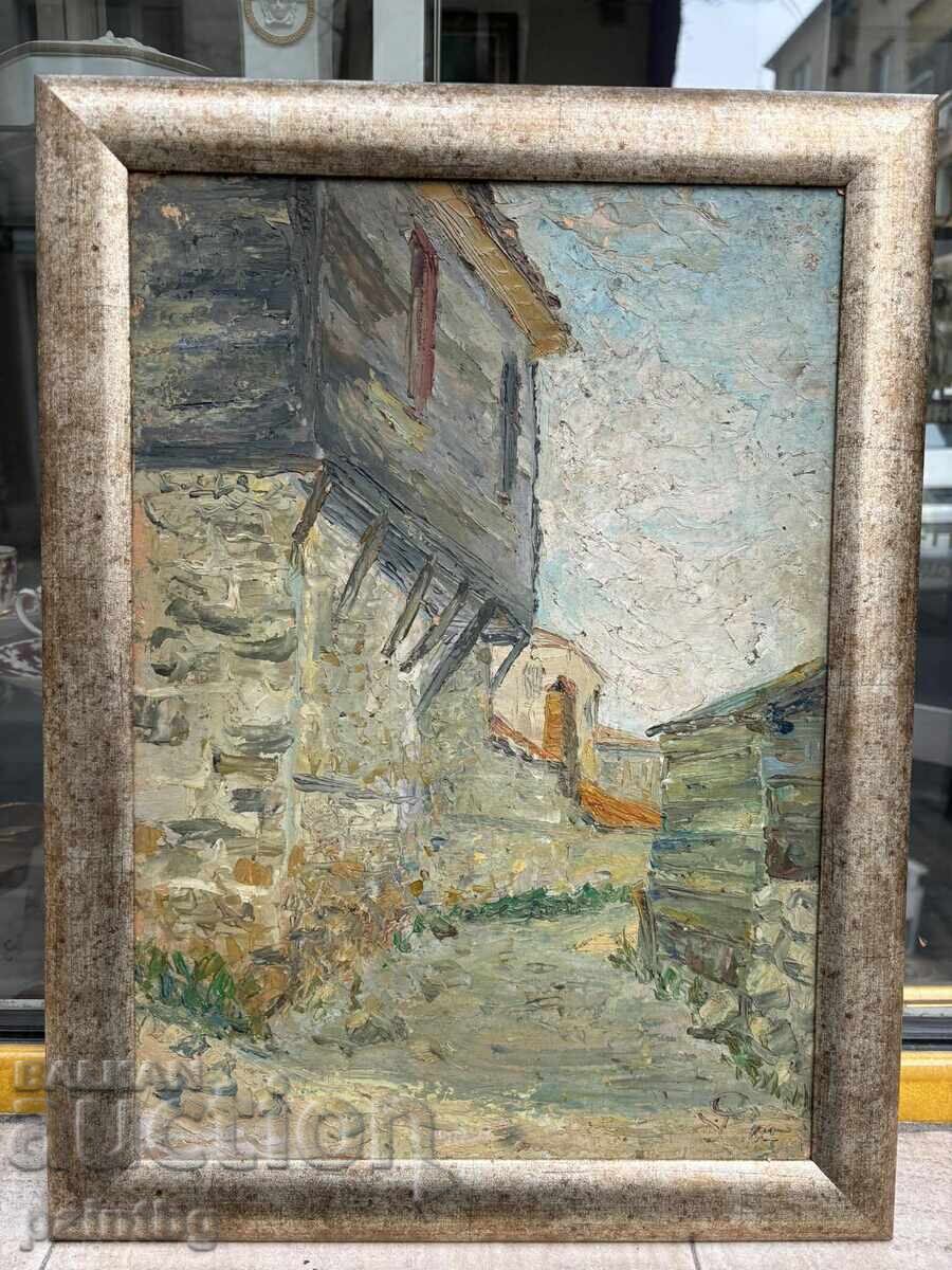 Майсторска стара българска картина, монограм 1967-а.