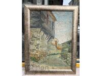 Masterful old Bulgarian painting, monogram 1967