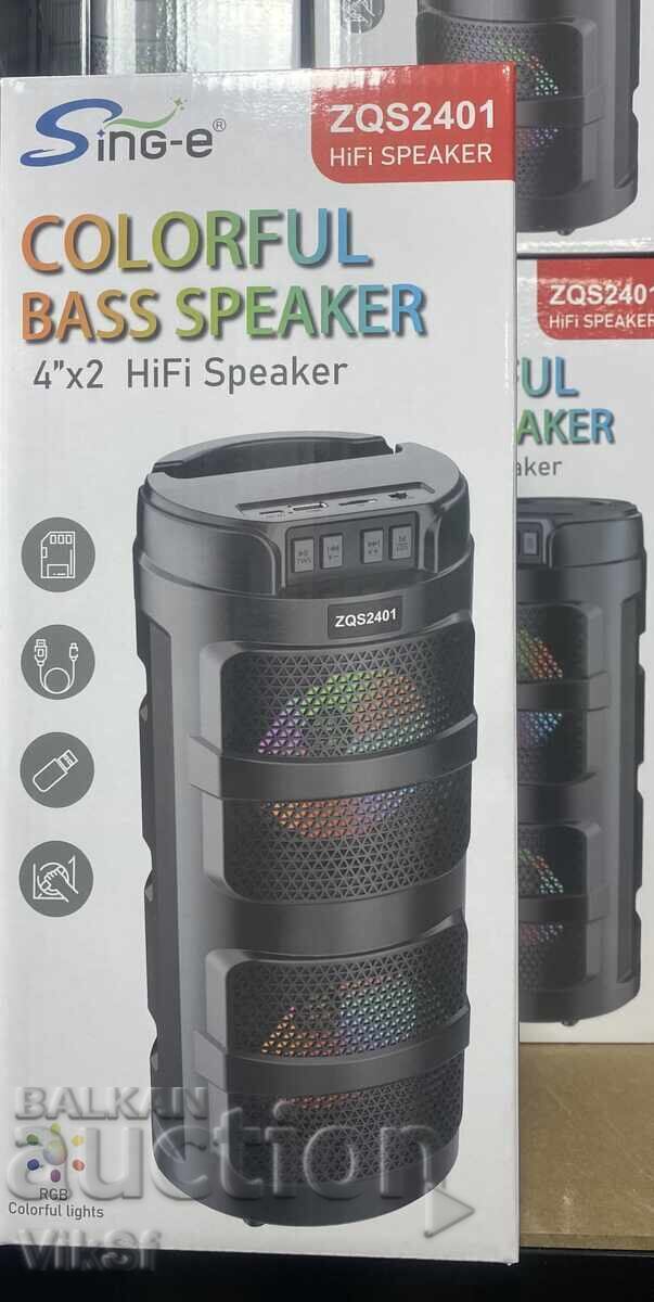 Sing-e 2x4 BT/FM/USB/TF/AUX/TWS/LED radio speaker No. ZQS240 with price € 34.50 | 67.48 BGN Sing-e 2x4 BT/FM/USB/TF/AUX/TWS/LED radio speaker No. ZQS240 with price € 34.50 | 67.48 BGN