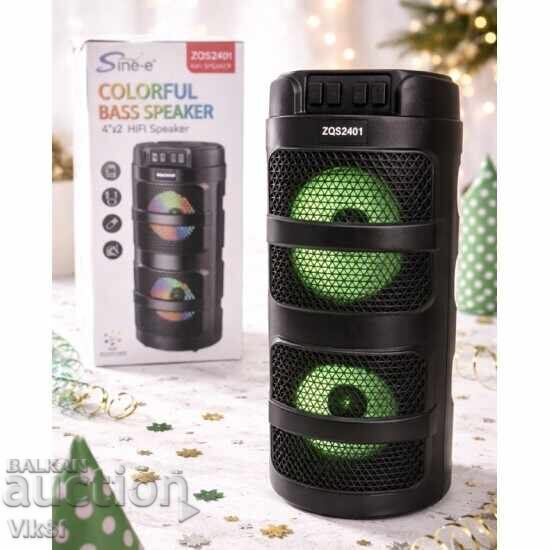 Sing-e 2x4 BT/FM/USB/TF/AUX/TWS/LED radio speaker No. ZQS240 Sing-e 2x4 BT/FM/USB/TF/AUX/TWS/LED radio speaker No. ZQS240