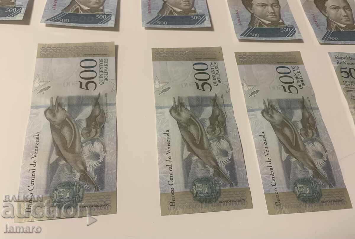 Παράδοση Παρτίδα 20 τραπεζογραμματίων 500 μπολιβάρ Βενεζουέλας UNC