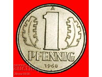 Ⰺ COMMUNIST (1960-1990): GERMANY ★ 1 PFENNIG 1960A! DIES I A