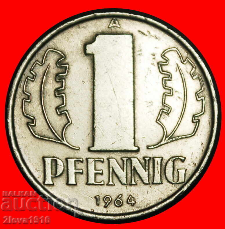 Ⰺ COMUNIST (1960-1990): GERMANIA ★ 1 PFENNIG 1964A! MATRIȚA I A