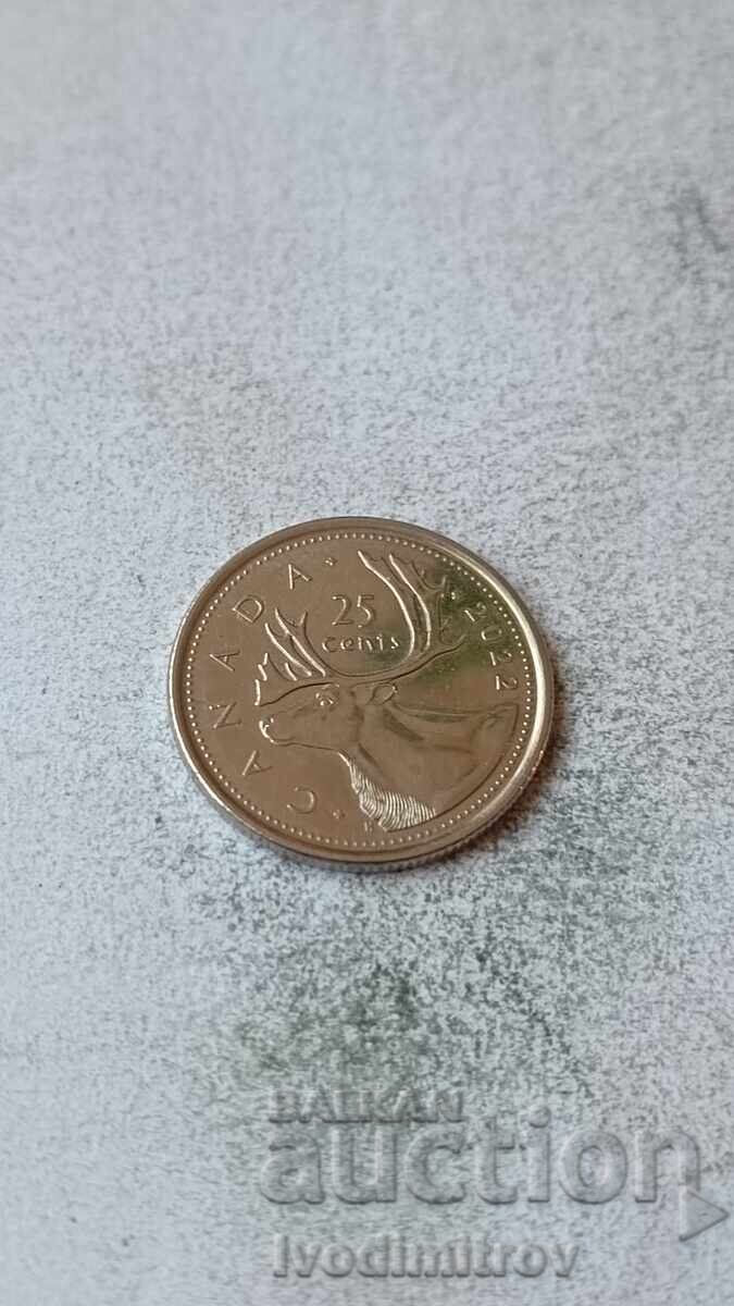 Канада 25 цента 2022
