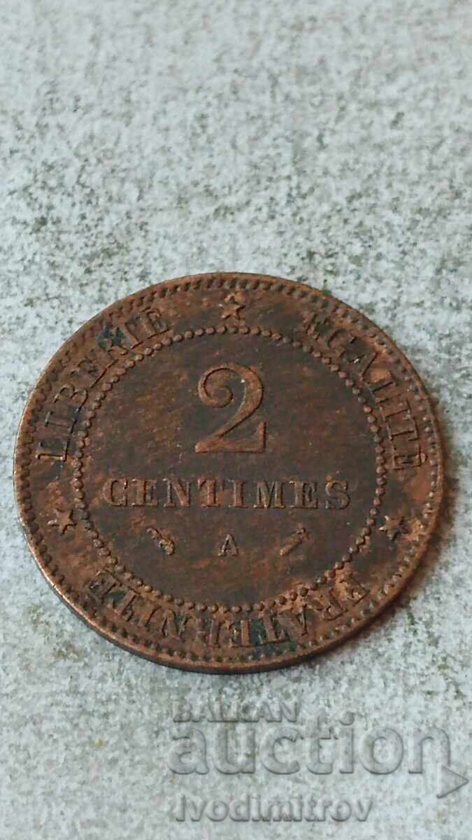 France 2 centimes 1895 A
