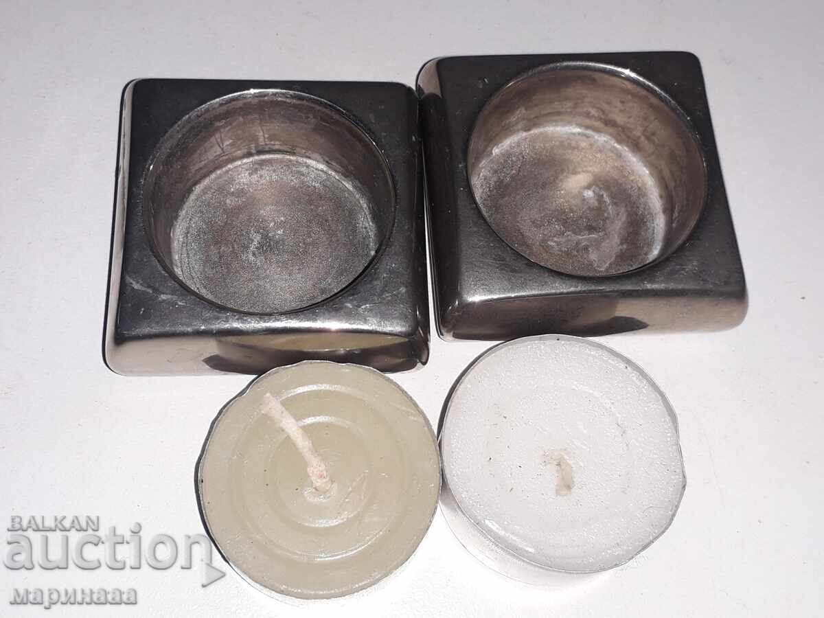 SFEȘNICE MASIVE. BRONZ ARGINTAT. 336 GR cu preț € 3.00 | 5.87 BGN