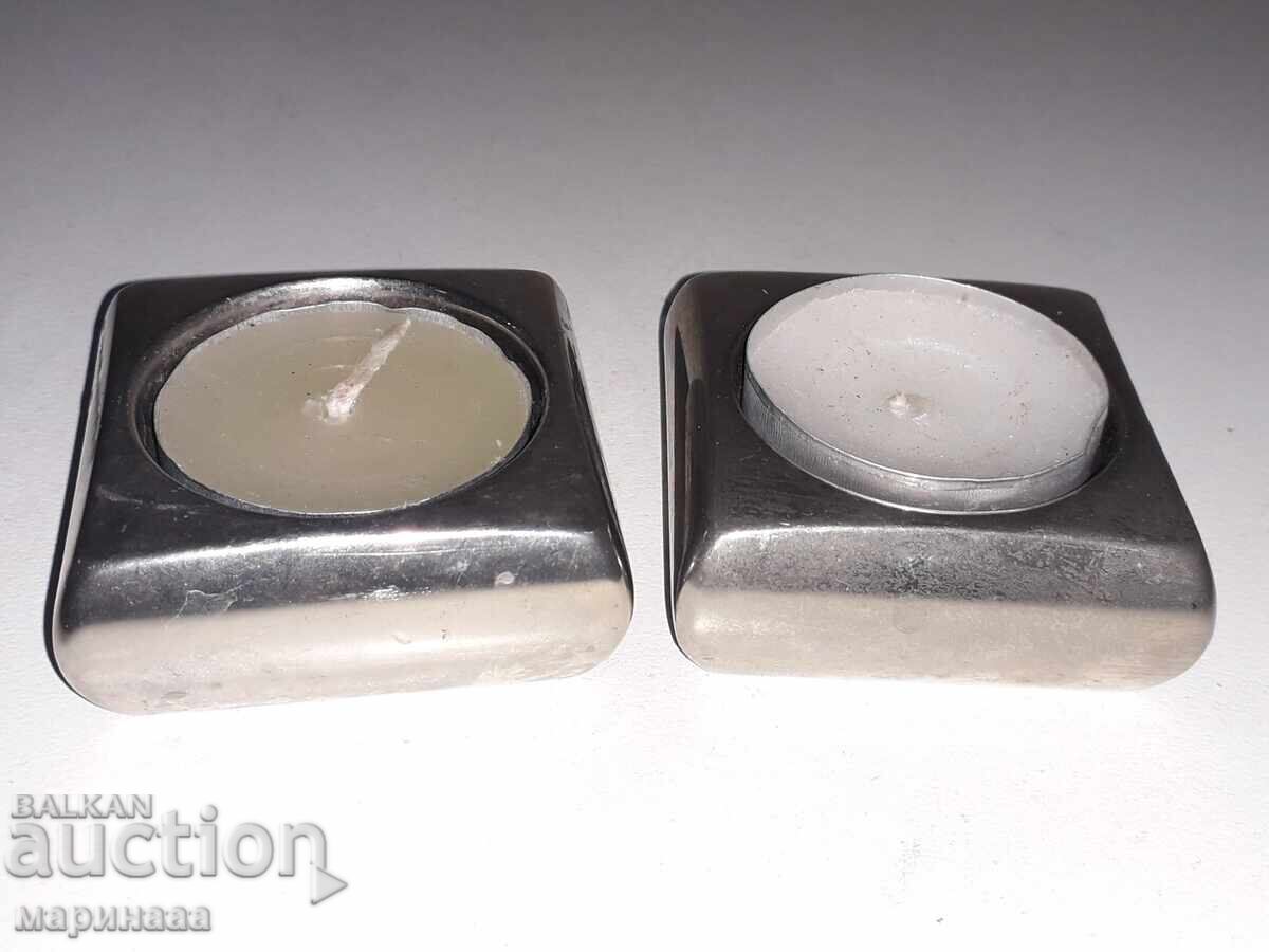 Livrarea SFEȘNICE MASIVE. BRONZ ARGINTAT. 336 GR