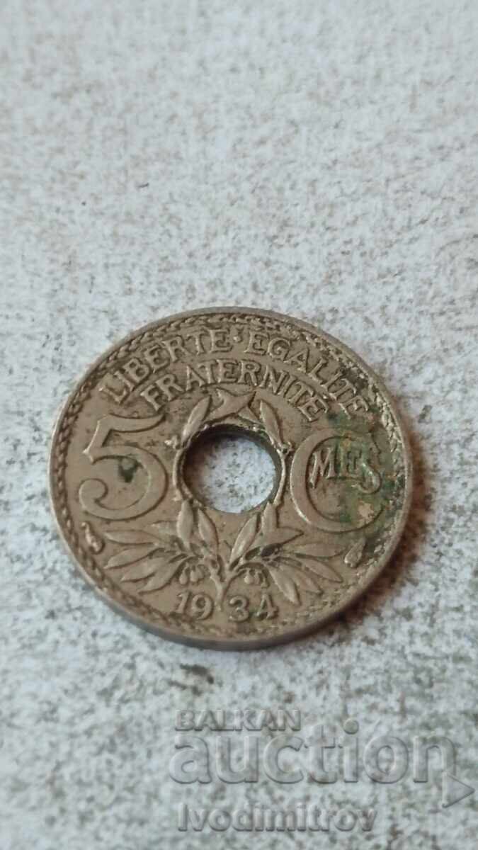 Franța 5 centime 1934