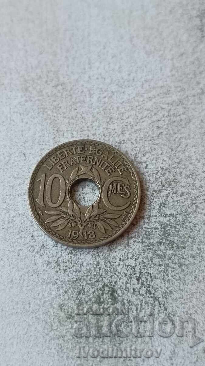 Franța 10 centimes 1918