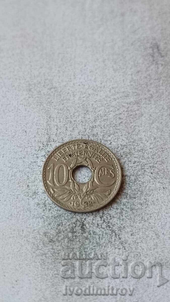 Franța 10 centime 1938