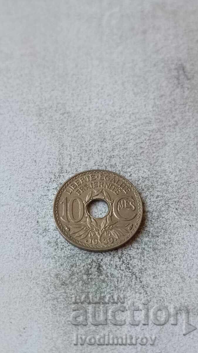 Franța 10 centime 1939