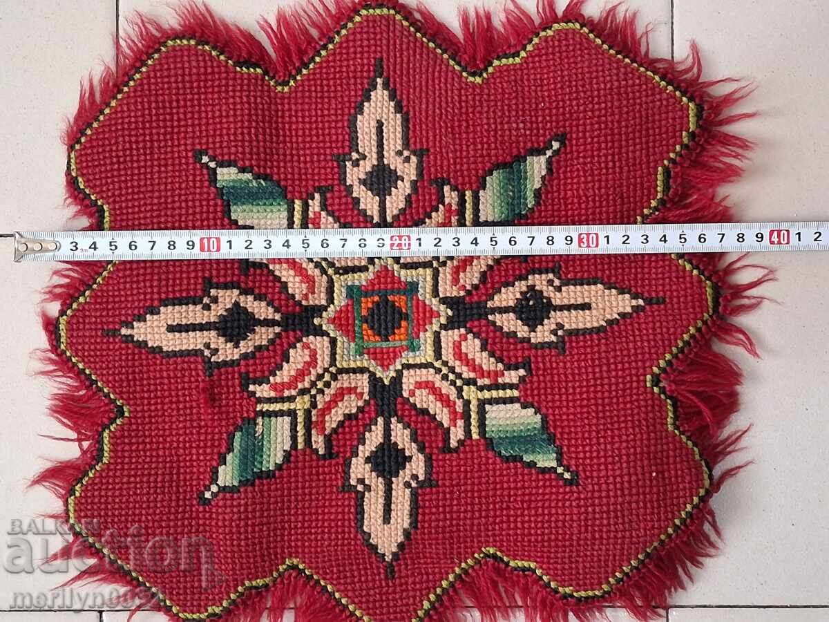 Suport pentru șezlong în carouri tricotat manual - 5