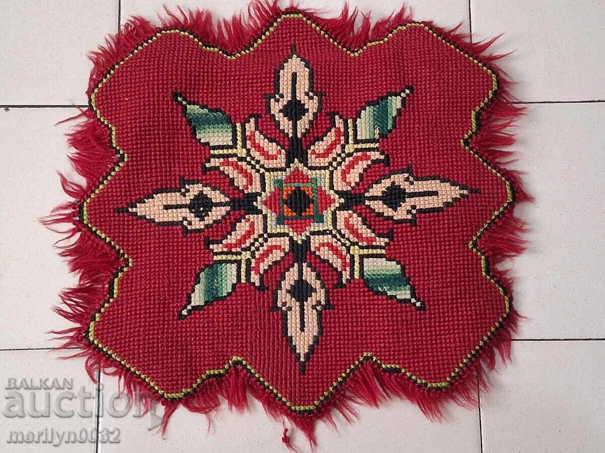 Suport pentru șezlong în carouri tricotat manual