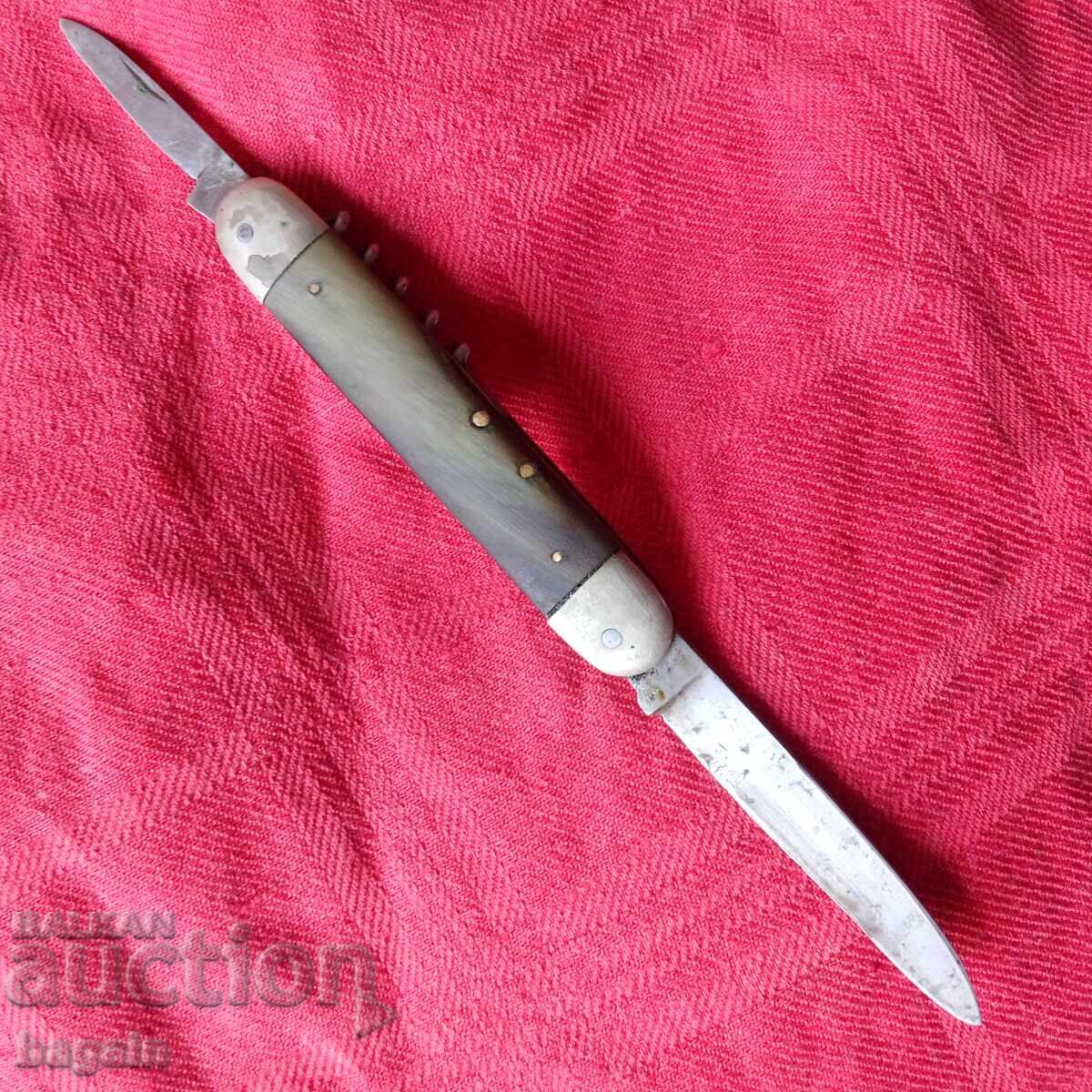 Livrarea Cuțit din secolul al XIX-lea cu plăsele din corn