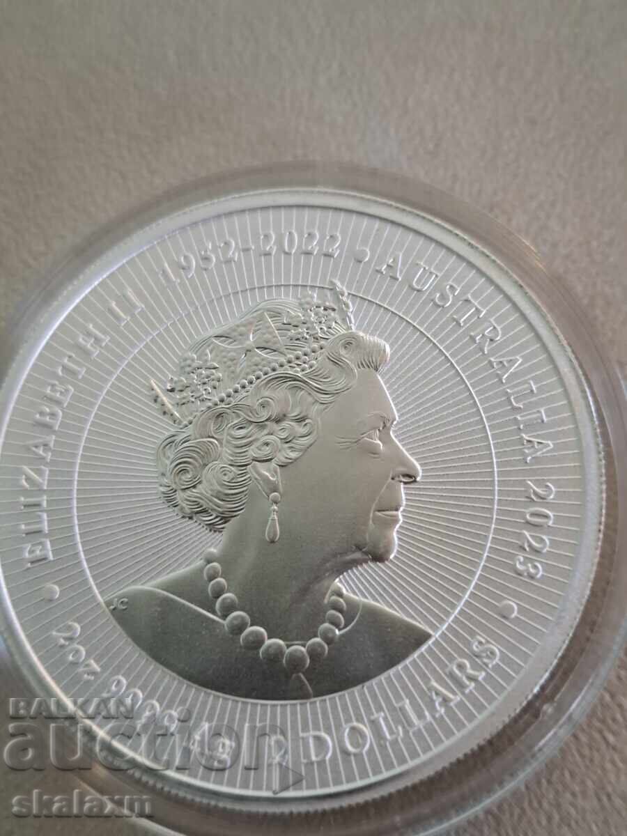 Licitație Argint 2 oz. 2023 Cangur cu pui