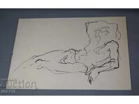 Old Master σχεδιάζει ερωτικό γυμνό σώμα