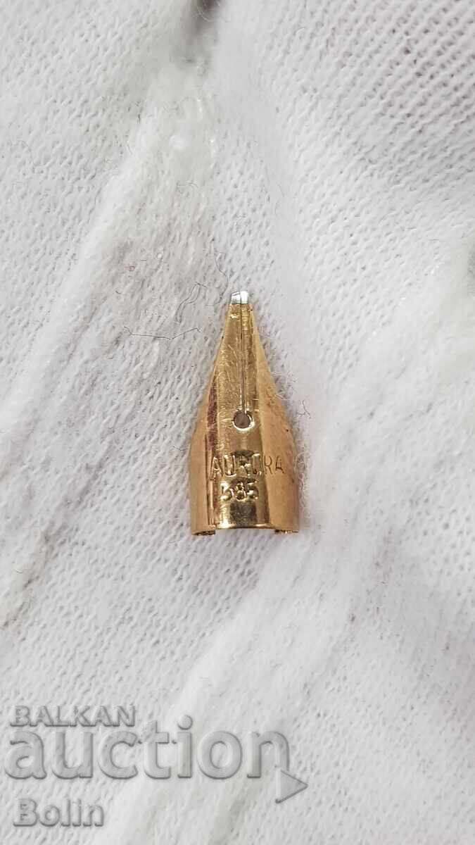Licitație Stilou de colecție rar "AURORA" 88K - Penita din aur de 14k