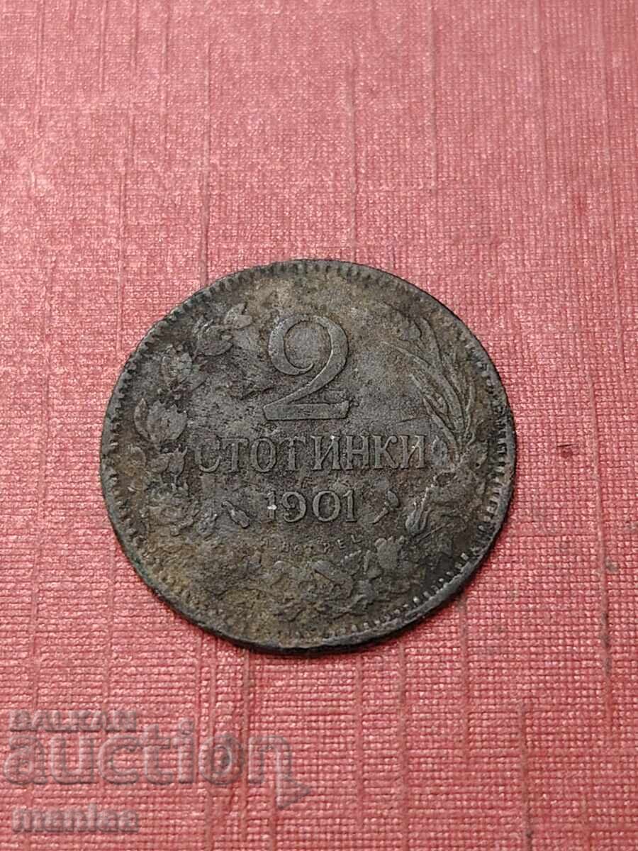 2 cenți 1901 cu preț € 5.00 | 9.78 BGN